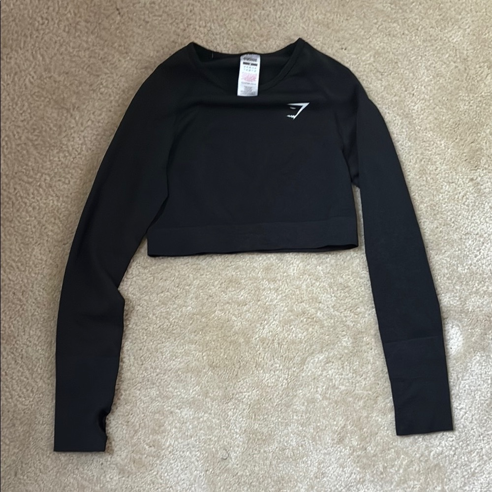 Gymshark Women's Dark Gray Long Sleeve Crop Top